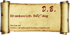 Draskovich Bódog névjegykártya
